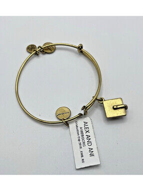 Alex and Ani Expandable Adjustable Wire Bracelet Charm 1 pc Graduation Cap NWT